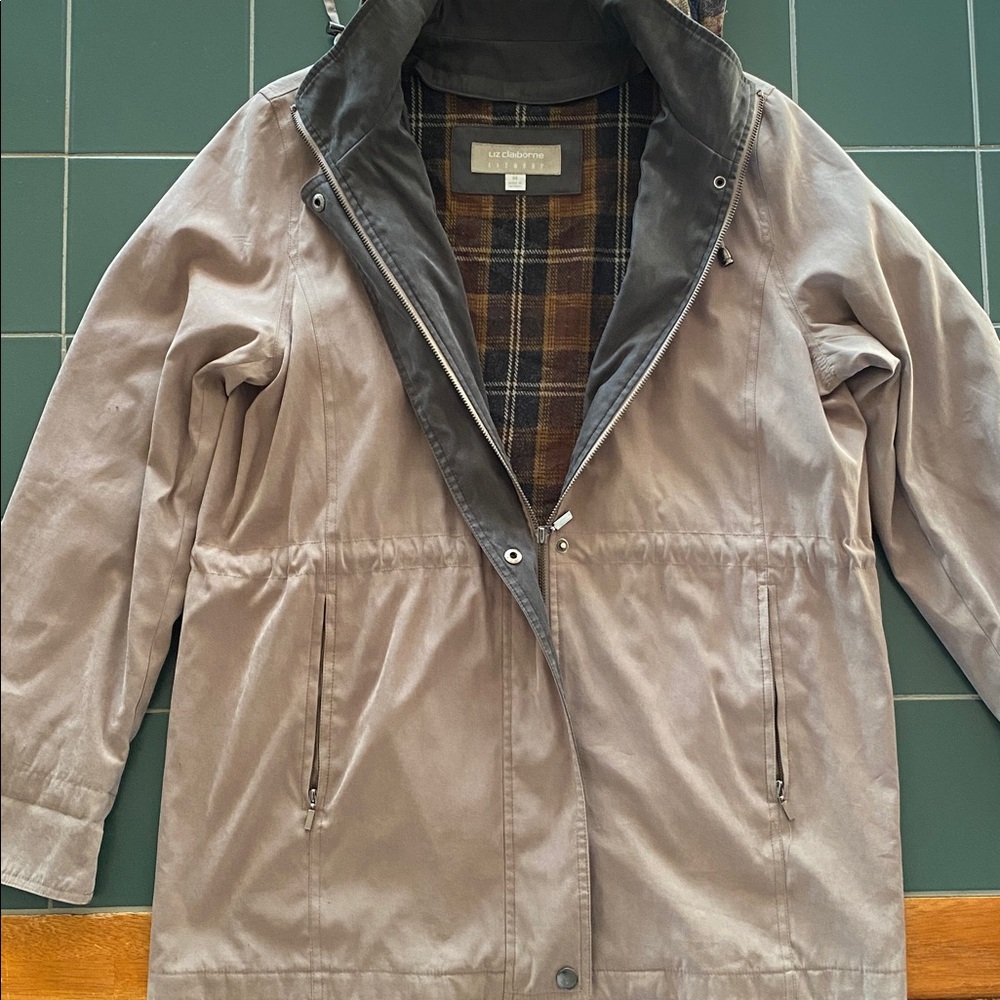 Liz Claiborne Camel Jacket with hood
